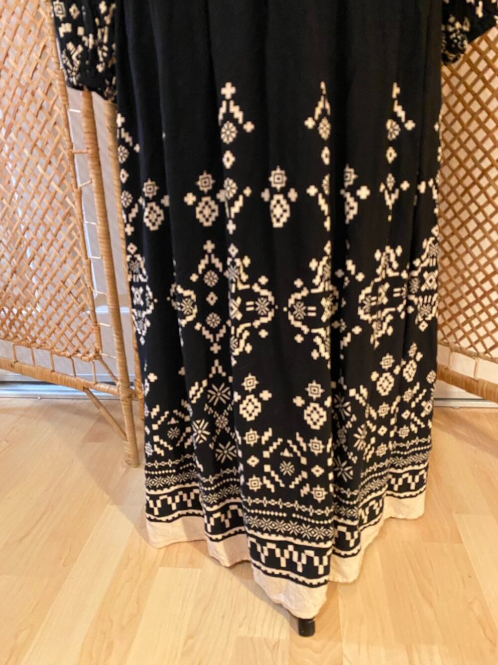 Black & White Boho Maxi Dress Knox Rose - Size M - Picture 6 of 7